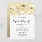 Golden Sparkle Parco Tassino Einladung (Vorne/Hinten)