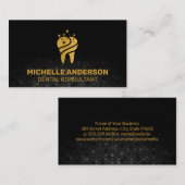 Golden Sparkle Tooth | Geometrischer Hintergrund Visitenkarte (Vorne/Hinten)