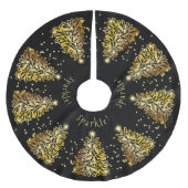 Golden Sparkle Weihnachtsbaumrock Polyester Weihnachtsbaumdecke (Vorderseite)