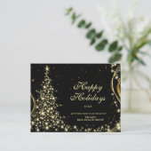 Golden Sparkle Weihnachtsstars Unternehmensgrüße Postkarte (Stehend Vorderseite)