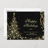 Golden Sparkle Weihnachtsstars Unternehmensgrüße Postkarte (Vorne/Hinten)