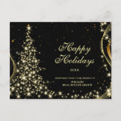 Golden Sparkle Weihnachtsstars Unternehmensgrüße Postkarte (Vorderseite)