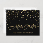Golden Sparkle Weihnachtsstars Unternehmensgrüße Postkarte (Vorne/Hinten)