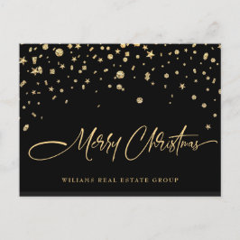 Golden Sparkle Weihnachtsstars Unternehmensgrüße Postkarte