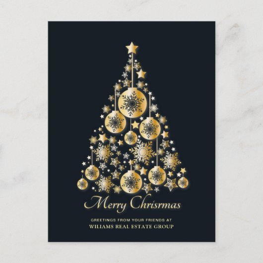 Golden Sparkle Weihnachtsstars Unternehmensgrüße Postkarte (Vorderseite)