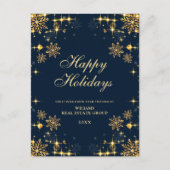 Golden Sparkle Weihnachtsstars Unternehmensgrüße Postkarte (Vorderseite)