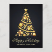 Golden Sparkle Weihnachtsstars Unternehmensgrüße Postkarte (Vorderseite)