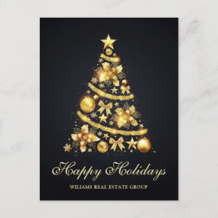 Golden Sparkle Weihnachtsstars Unternehmensgrüße Postkarte