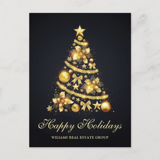 Golden Sparkle Weihnachtsstars Unternehmensgrüße Postkarte (Vorderseite)