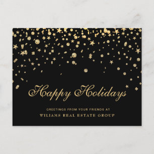 Golden Sparkle Weihnachtsstars Unternehmensgrüße Postkarte