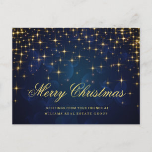 Golden Sparkle Weihnachtssterne Firmenbegrüßung Postkarte