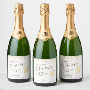 Golden Sparkling Brauch 15-jähriges Bestehen Schaumweinetikett