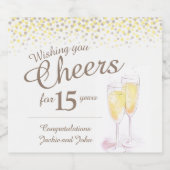 Golden Sparkling Brauch 15-jähriges Bestehen Schaumweinetikett (Einzelnes Label)