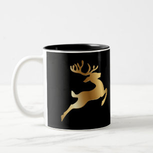 GOLDEN SPARKLING REINDEER CHRISTMAS ZWEIFARBIGE TASSE