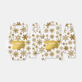 Golden Sparkling Snowflakes Frohe Weihnachten Geschenkschachtel (Ungefaltet)