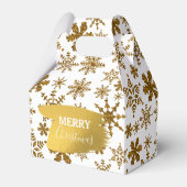 Golden Sparkling Snowflakes Frohe Weihnachten Geschenkschachtel (Vorderseite)