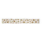 Golden Sparkling Snowflakes Frohe Weihnachten Satinband (Vorderseite)