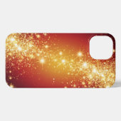 Golden Sparkling Stars iPhone Hülle (Rückseite (Horizontal))