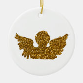 Golden Sparkling Weihnachtsgel Keramik Ornament (Vorne)