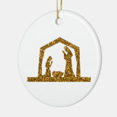 Golden Sparkling Weihnachtskrippen Keramik Ornament (Links)