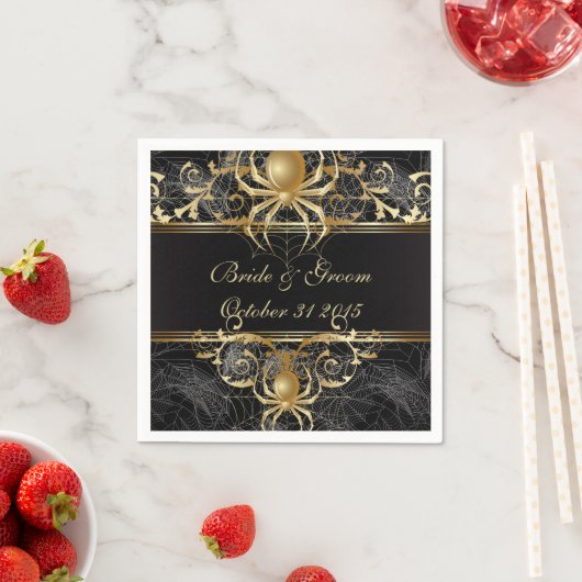 Golden Spider Paper Party Napkins Serviette (Beispiel)