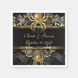 Golden Spider Paper Party Napkins Serviette