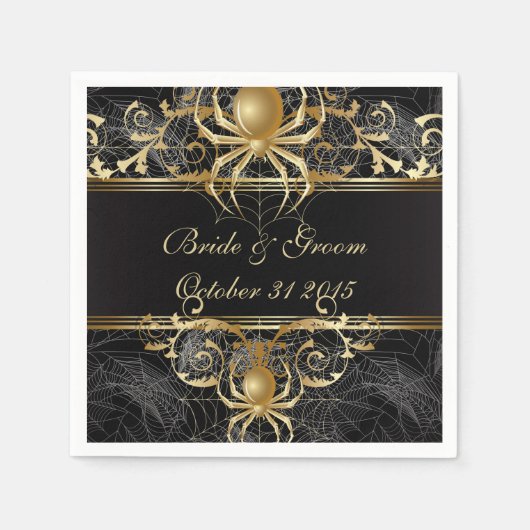 Golden Spider Paper Party Napkins Serviette (Vorderseite)
