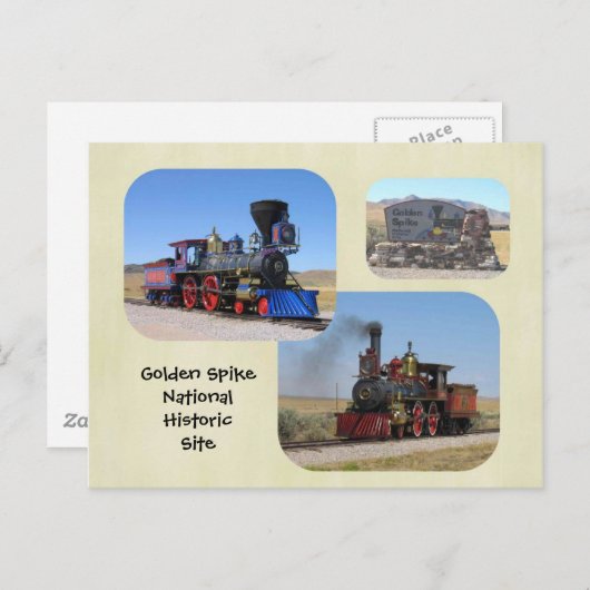Golden Spike National Postkarte (Vorne/Hinten)