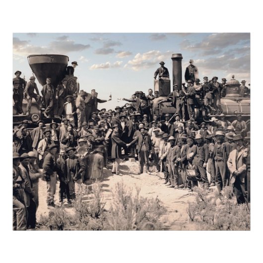Golden Spike Railroad Zeremonie 1869 Fotodruck (Vorne)