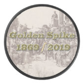 Golden Spike Transcontinental Eisenbahn Sesquincen Eishockey Puck (Vorderseite)