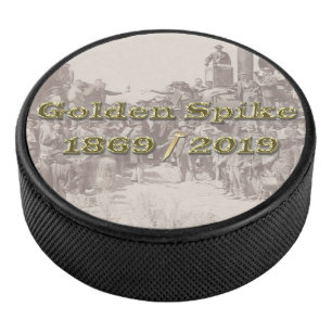 Golden Spike Transcontinental Eisenbahn Sesquincen Eishockey Puck
