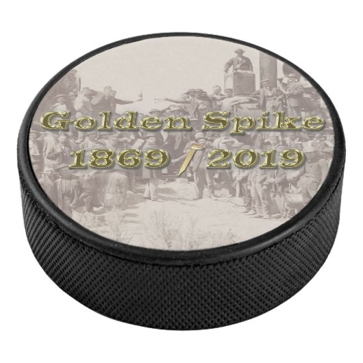 Golden Spike Transcontinental Eisenbahn Sesquincen Eishockey Puck (3/4)