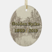 Golden Spike Transcontinental Eisenbahn Sesquincen Keramik Ornament (Rechts)