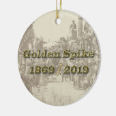 Golden Spike Transcontinental Eisenbahn Sesquincen Keramik Ornament (Links)