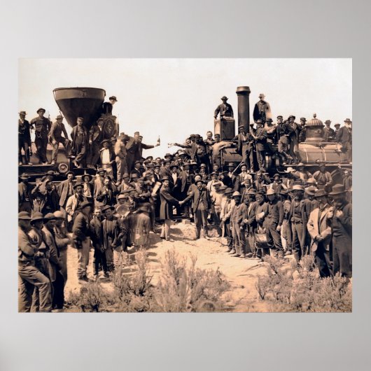 Golden Spike Transcontinental Railroad 1869 Poster (Vorne)