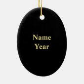 Golden Spine Silhouette Weihnachten Keramik Ornament (Hinten)