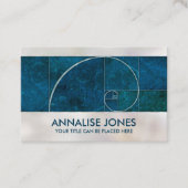 Golden Spiral - Aqua Blauer Marmor und Perle Visitenkarte (Vorderseite)