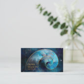 Golden Spiral Cosmos Wave Watercolor Visitenkarte (Stehend Vorderseite)