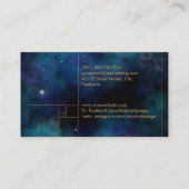 Golden Spiral Cosmos Wave Watercolor Visitenkarte (Rückseite)