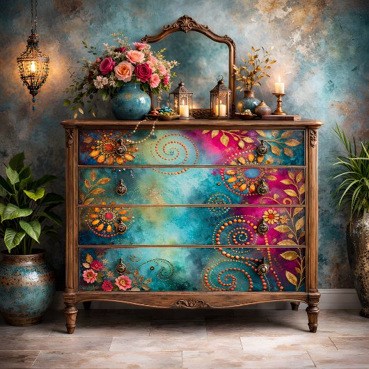 Golden Spiral Decoupage Seidenpapier