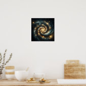 Golden Spiral Galaxy Poster (Küche)