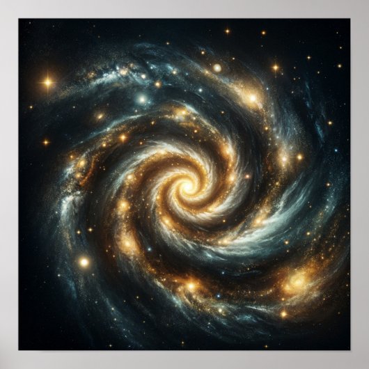 Golden Spiral Galaxy Poster (Vorne)