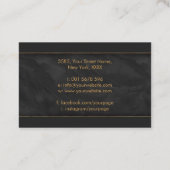 Golden Spiral - Schwarzer Marmor und Gold Visitenkarte (Rückseite)