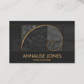 Golden Spiral - Schwarzer Marmor und Gold Visitenkarte (Vorderseite)