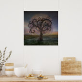 Golden Spiral Tree #3 Poster (Küche)