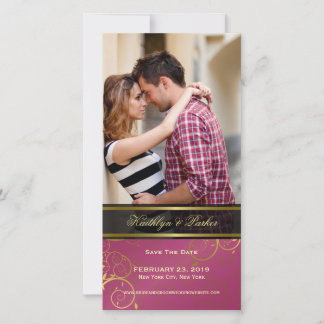 Golden Spiral Vines Chic Rosa Elegantes Foto Save The Date