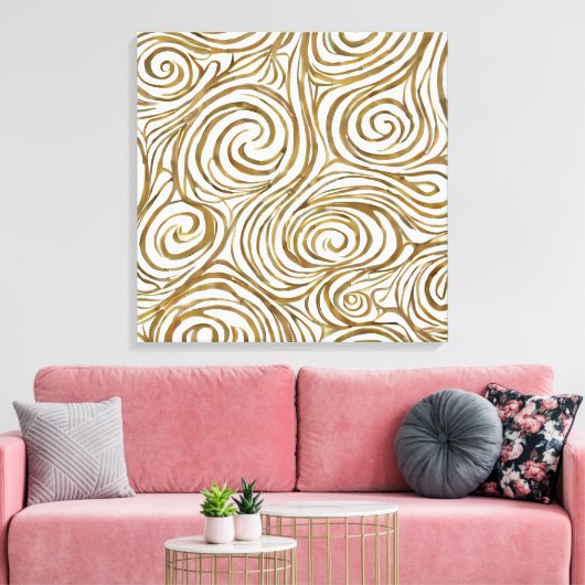 Golden Spirals Elegante Leinwanddruck (Insitu (Wohnzimmer))