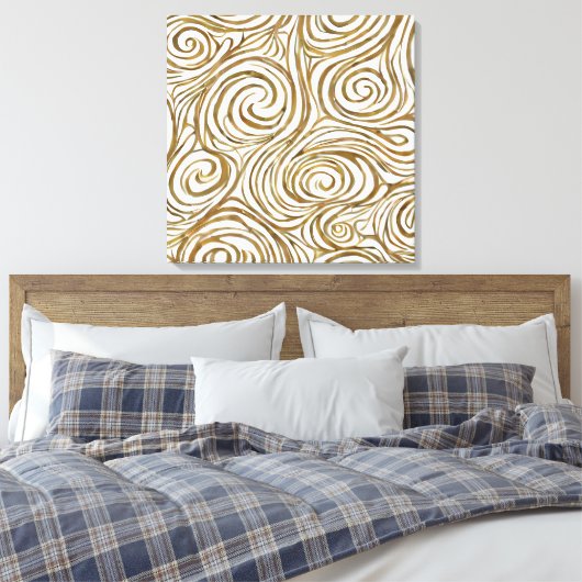 Golden Spirals Elegante Leinwanddruck (Insitu (Schlafzimmer))