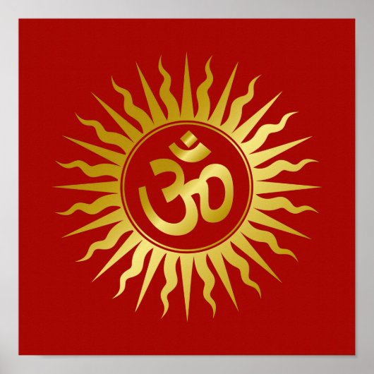 Golden Spiritual OM Design Poster (Vorne)