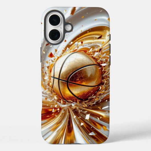Golden Splash Basketball Case-Mate iPhone Hülle (Rückseite)